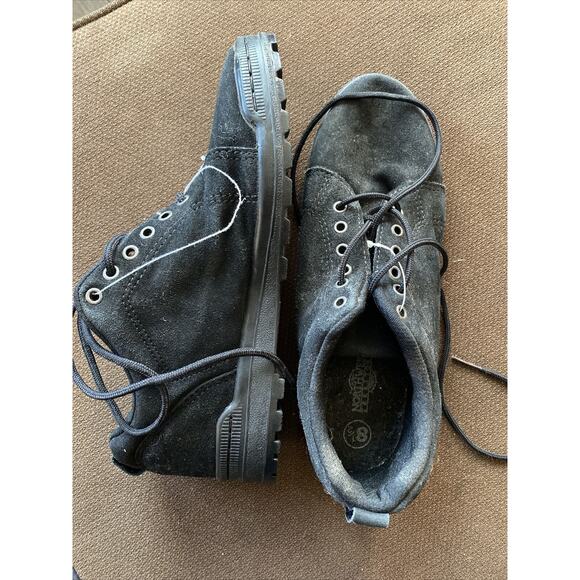 NORTHWEST TERRITORY black split leather ankle boots 8.5 Everyday Rough Bottom - Picture 1 of 12